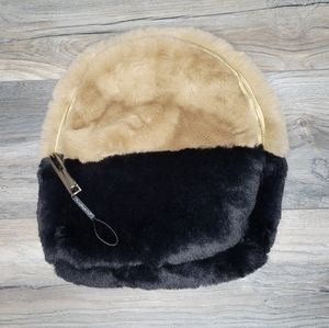 Furry Staple Backpack With Adjustable Straps